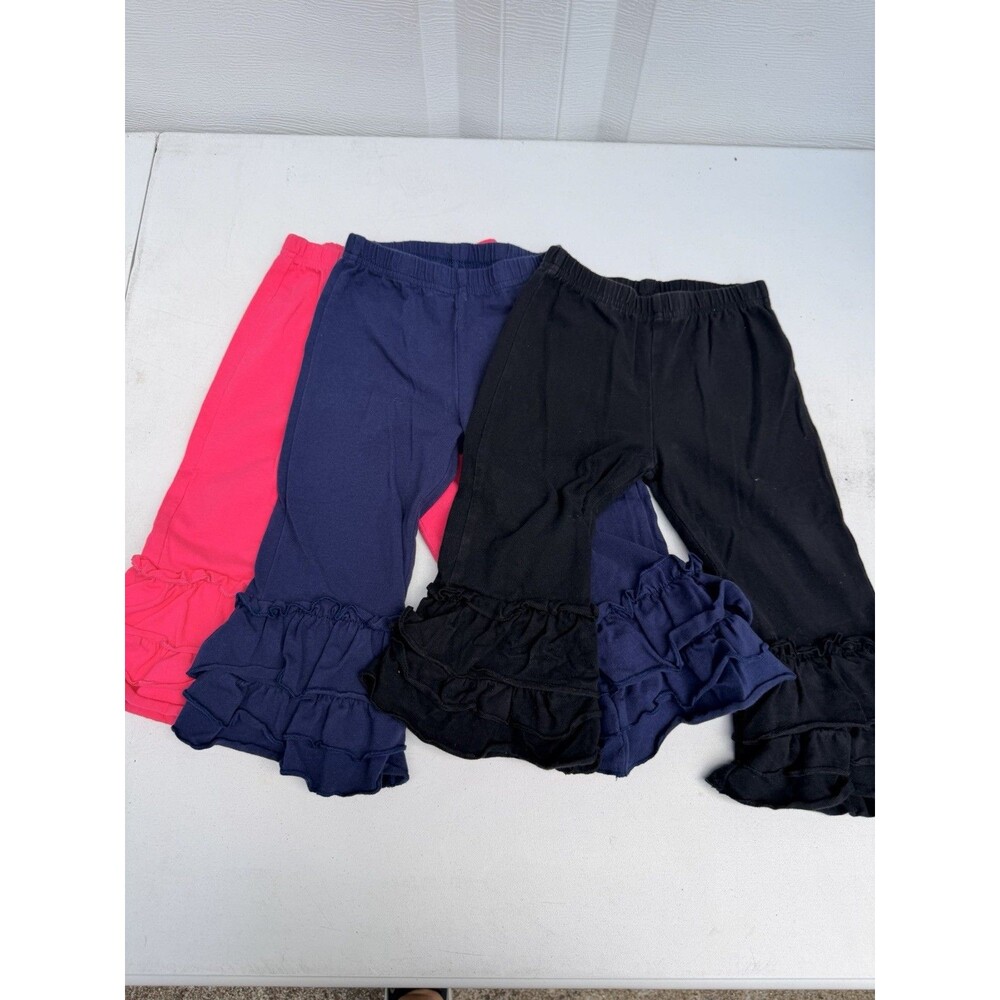 Lot Of 3 Pairs Of Southern Tots Ruffle Pants Leggings Toddler Sz 2T
